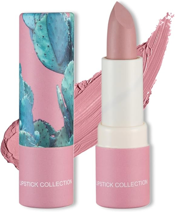 Matte Nude Lipstick Silky Velvet Lip Gloss Nude Lip Stain Paper Tube Lipsticks Non-Stick Cup, Wat... | Amazon (US)