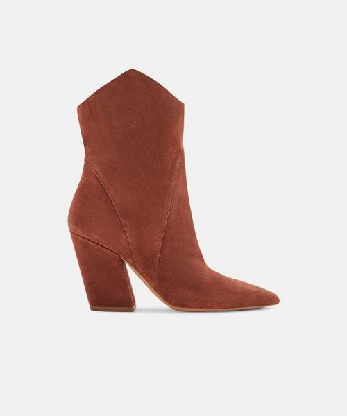 NESTLY BOOTIES IN BRANDY SUEDE | DolceVita.com