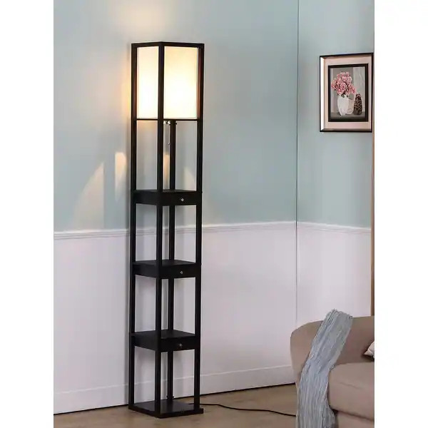 Brightech Maxwell Drawer LED Floor Lamp - Black | Bed Bath & Beyond