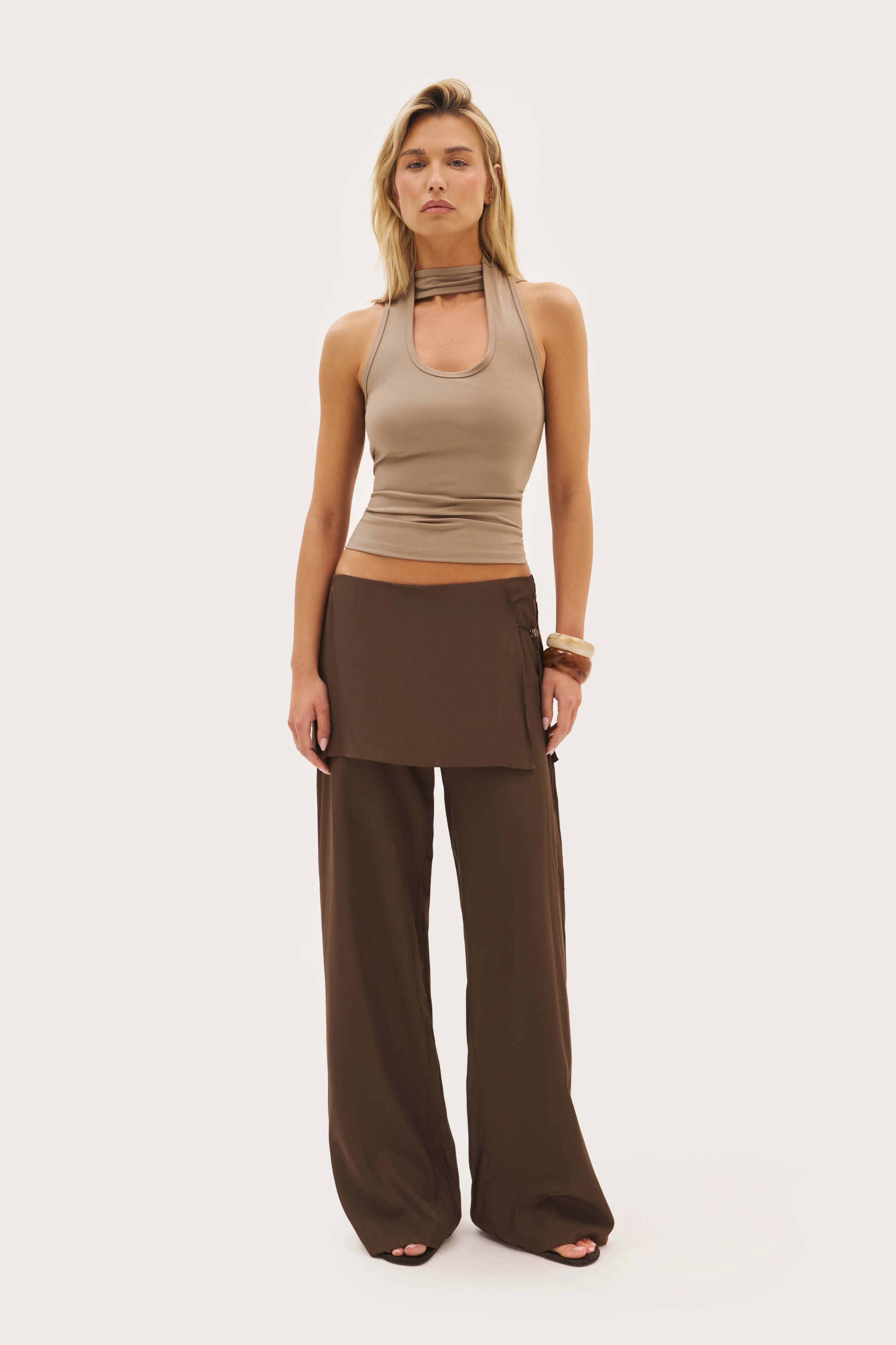 Maebe Dusk Skirt Trousers - Brown | Maebe UK