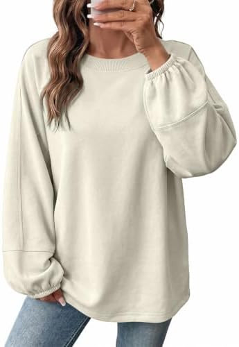 SHEWIN Womens Oversized Crewneck Sweatshirts Long Sleeve Pullover Tops Casual Loose Shirts 2026 F... | Amazon (US)
