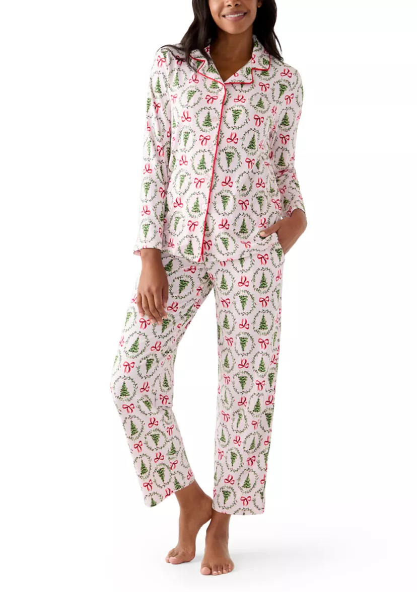 Women's Bow & Wreath Pajama Set | Belk