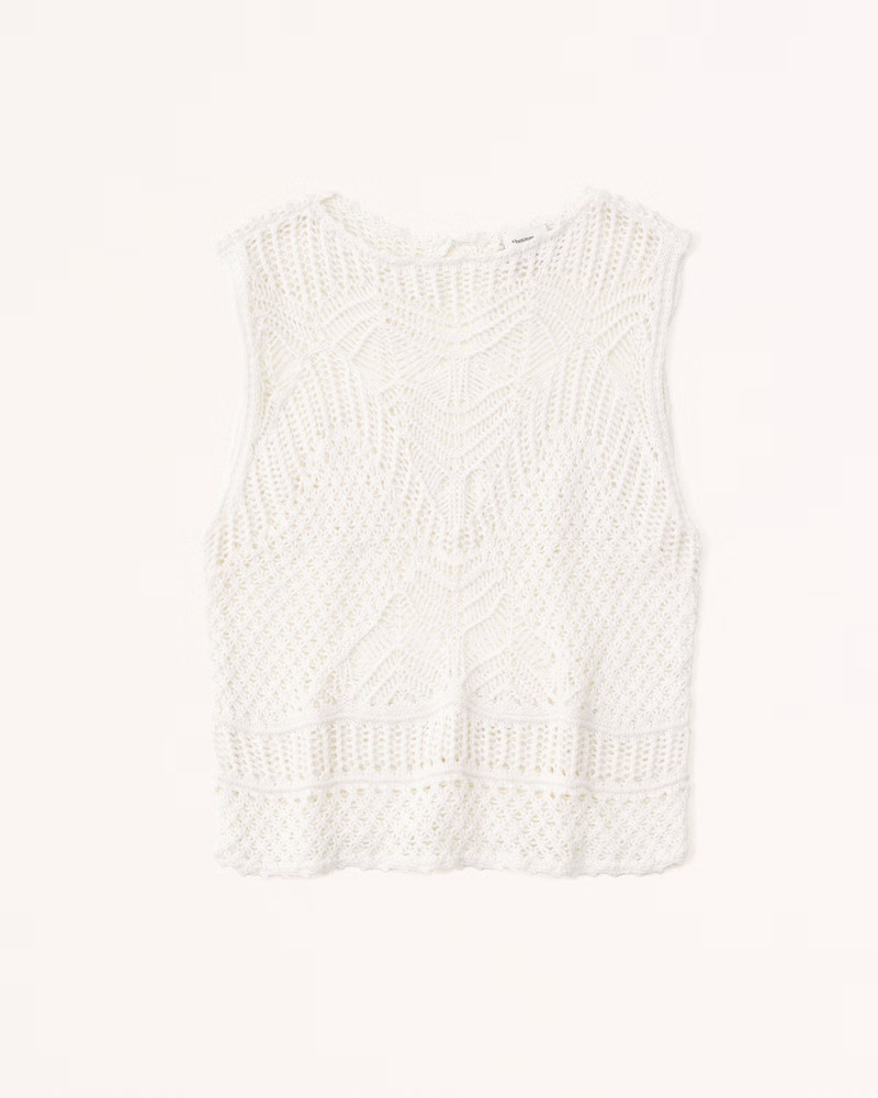 Women's Macrame-Inspired Crew Tank | Women's Tops | Abercrombie.com | Abercrombie & Fitch (US)