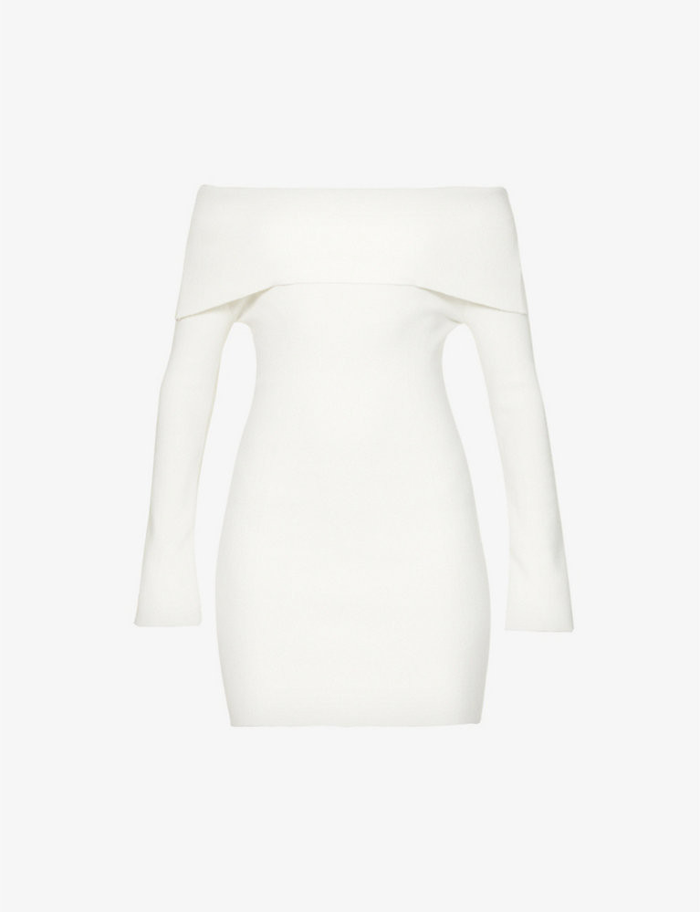 PRETTY LAVISH Soreya off-the-shoulder stretch-knit mini dress | Selfridges