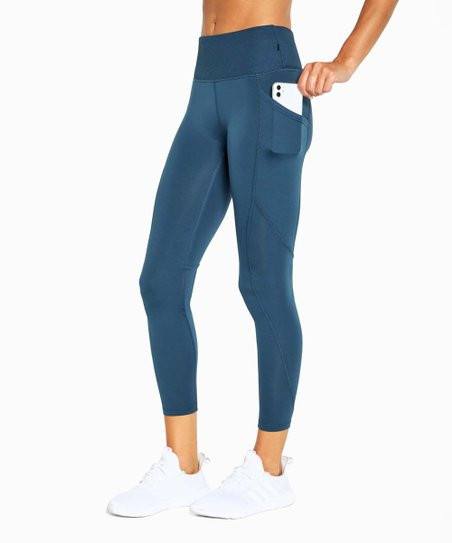 Marika Midnight Navy Sasha Tek Pocket Fleece High-Waist 27'' Leggings - Women | Zulily