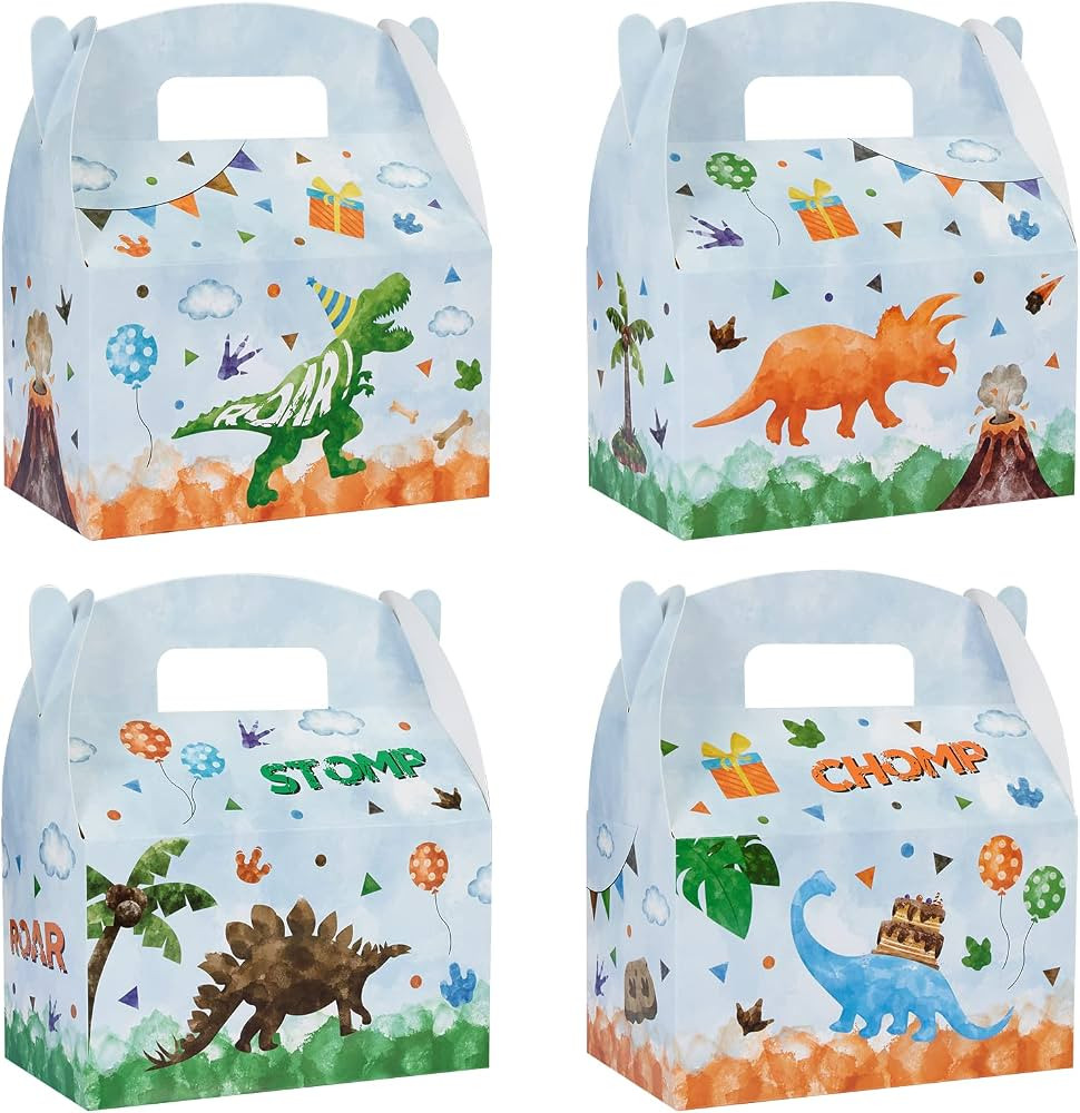 WERNNSAI 12pcs Dinosaur Party Favor Boxes- Watercolor Dinosaur Party Supplies for Boys Kids Dino ... | Amazon (US)