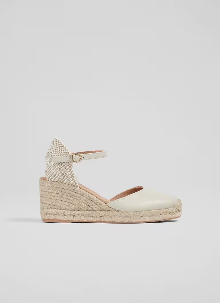 Marissa Cream Leather Ankle Strap Espadrilles | L.K. Bennett (UK)