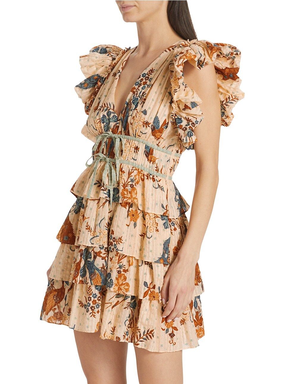 Marni Floral Ruffled Minidress | Saks Fifth Avenue