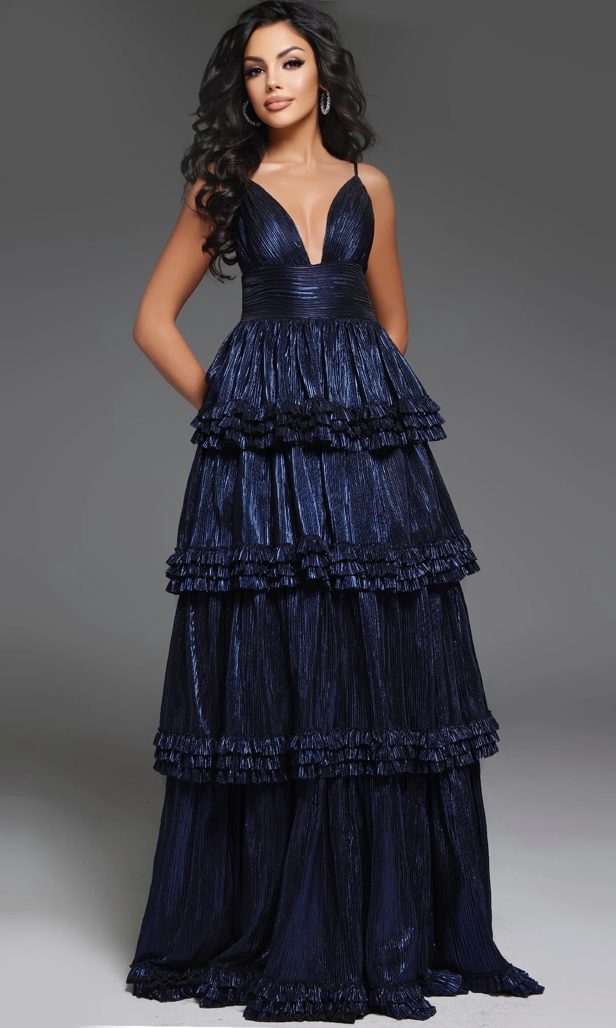 Long Navy Prom Dress: Jovani 38296 | Prom Girl