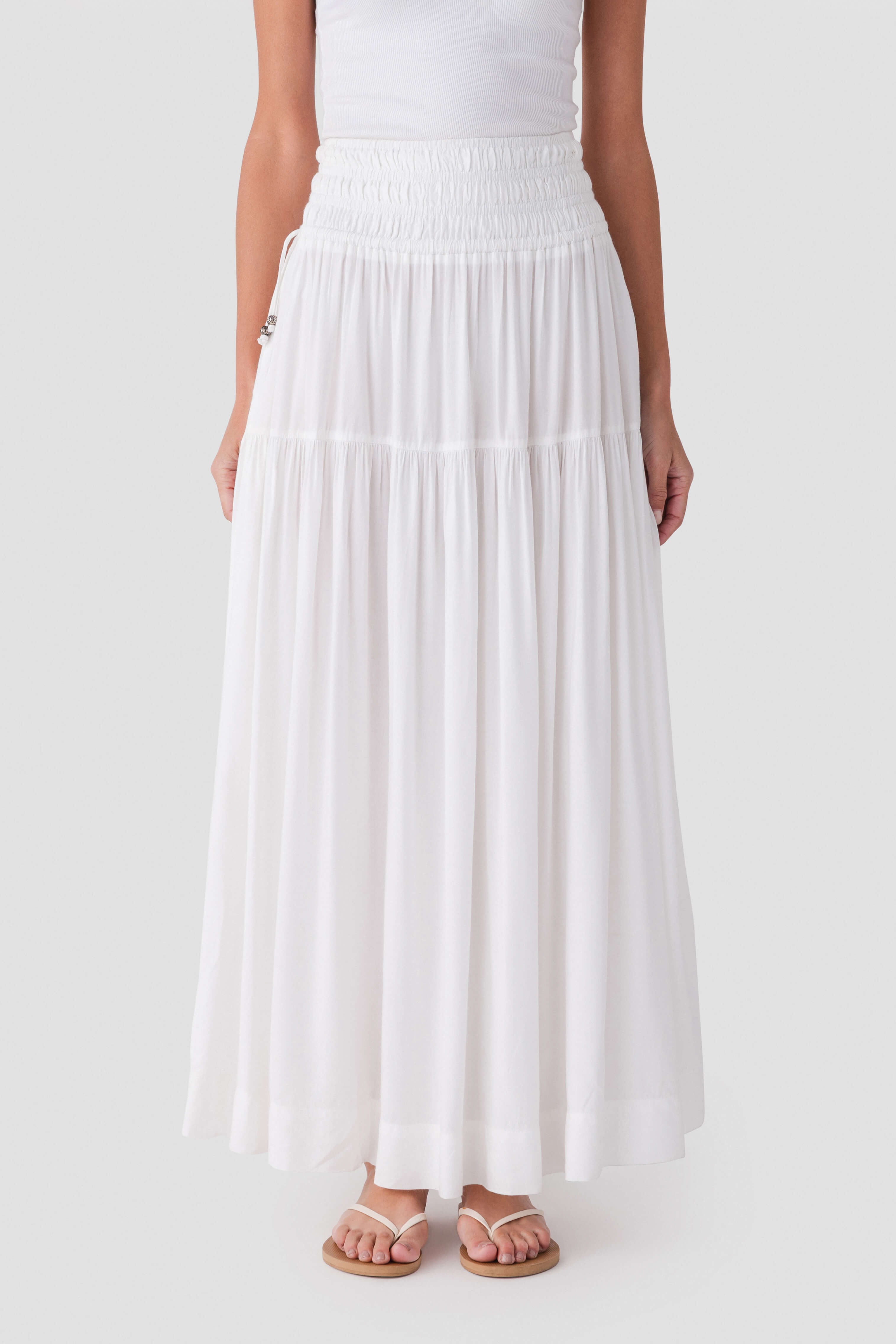 Elan Smocked Waist Maxi Skirt | Social Threads