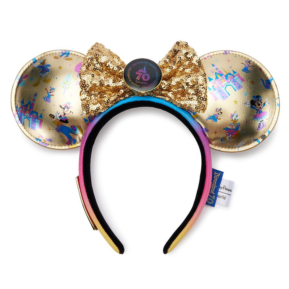 Mickey Mouse and Friends Loungefly Ear Headband for Adults – Disneyland 70th Anniversary | Disney Store