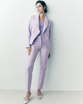 WHBM® Elle Slim Ankle Luxe Double Weave Pants | White House Black Market