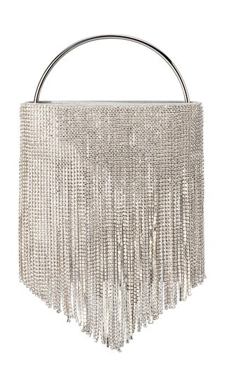 Adina Crystal Fringe Bag in Silver | Revolve Clothing (Global)