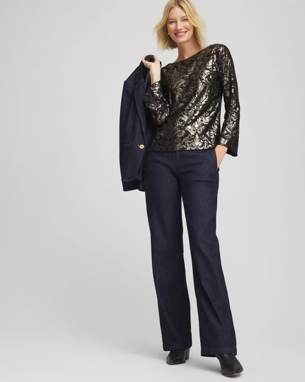 Art Deco Burnout Jacquard Top | Chico's