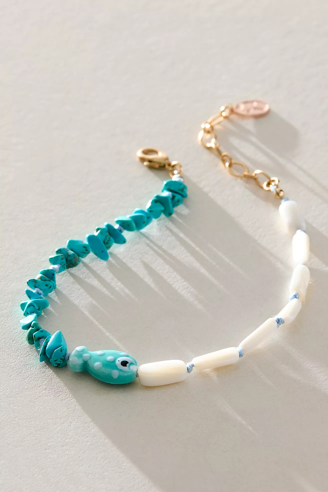 Ariana Ost Gone Fishing Semiprecious Stone Anklet | Free People (Global - UK&FR Excluded)