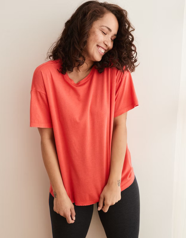 Aerie Distressed Boyfriend T-Shirt | American Eagle Outfitters (US & CA)