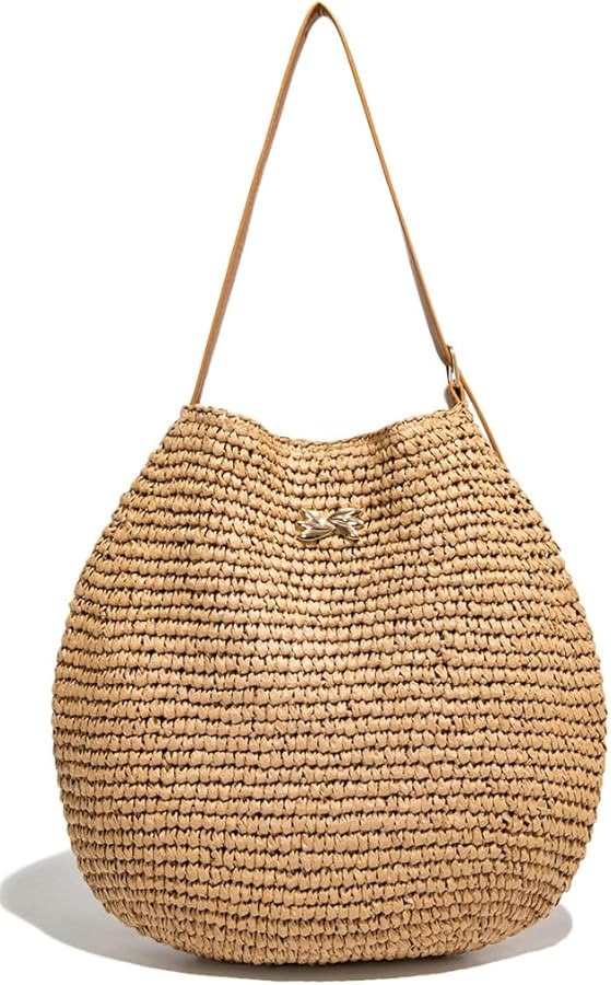 Straw Summer Beach Bag Women Bohemia Underarm Shoulder Bags Macrame Crossbody Purse Travel Top-ha... | Amazon (US)
