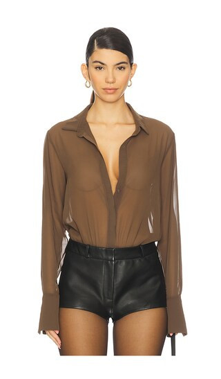 Nookie Horizon Bodysuit in Chocolate. - size S | Revolve Clothing (Global)