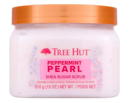 Tree Hut Peppermint Pearl Shea Sugar Scrub | Exfoliating Body Scrub Removes Dead, Dry Skin for a Soft & Hydrated Feel | Limited Edition Holiday | Nourishing Essential Body Care | 18 fl oz. | Amazon (US)
