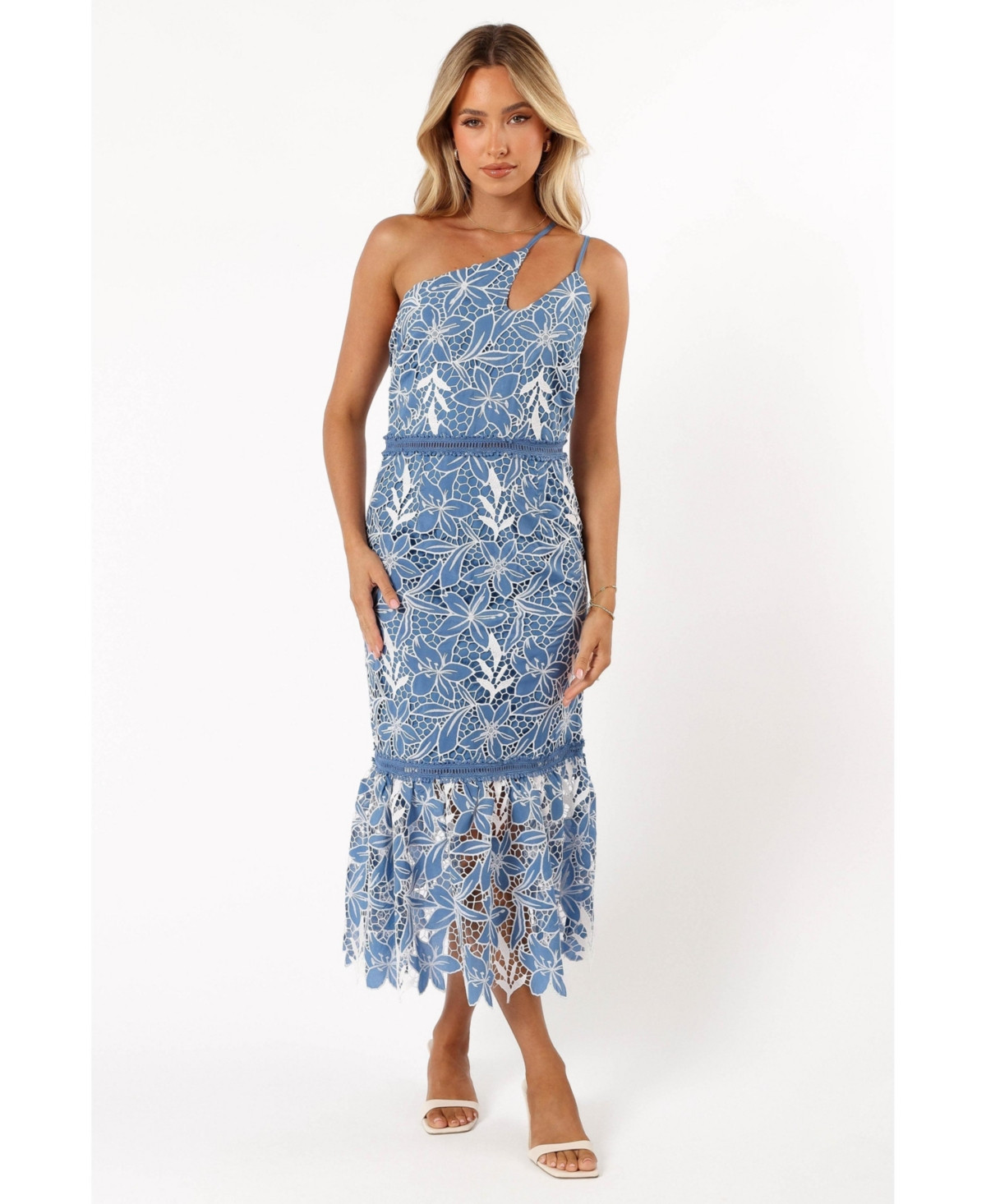 Petal and Pup Women's Neomi One Shoulder Midi Dress - Blue | Macy's