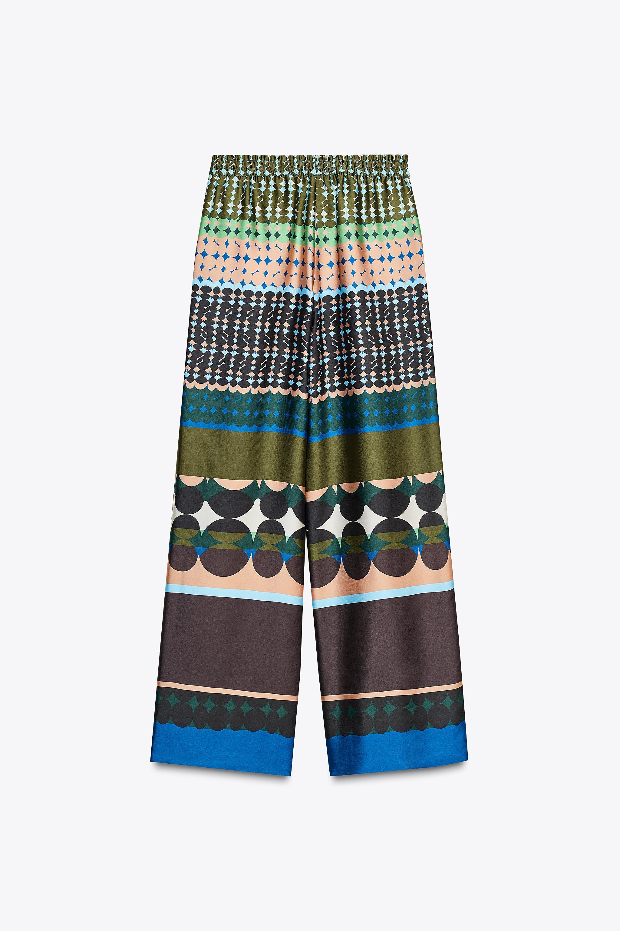 PRINTED SATIN PANTS | Zara US
