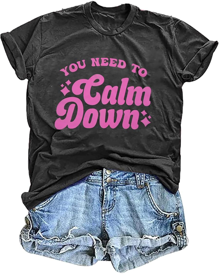 You Need to Calm Down T-Shirt Woman Country Concert Tops Music Lovers Tee LGBTQ Pride Gift Tops | Amazon (US)