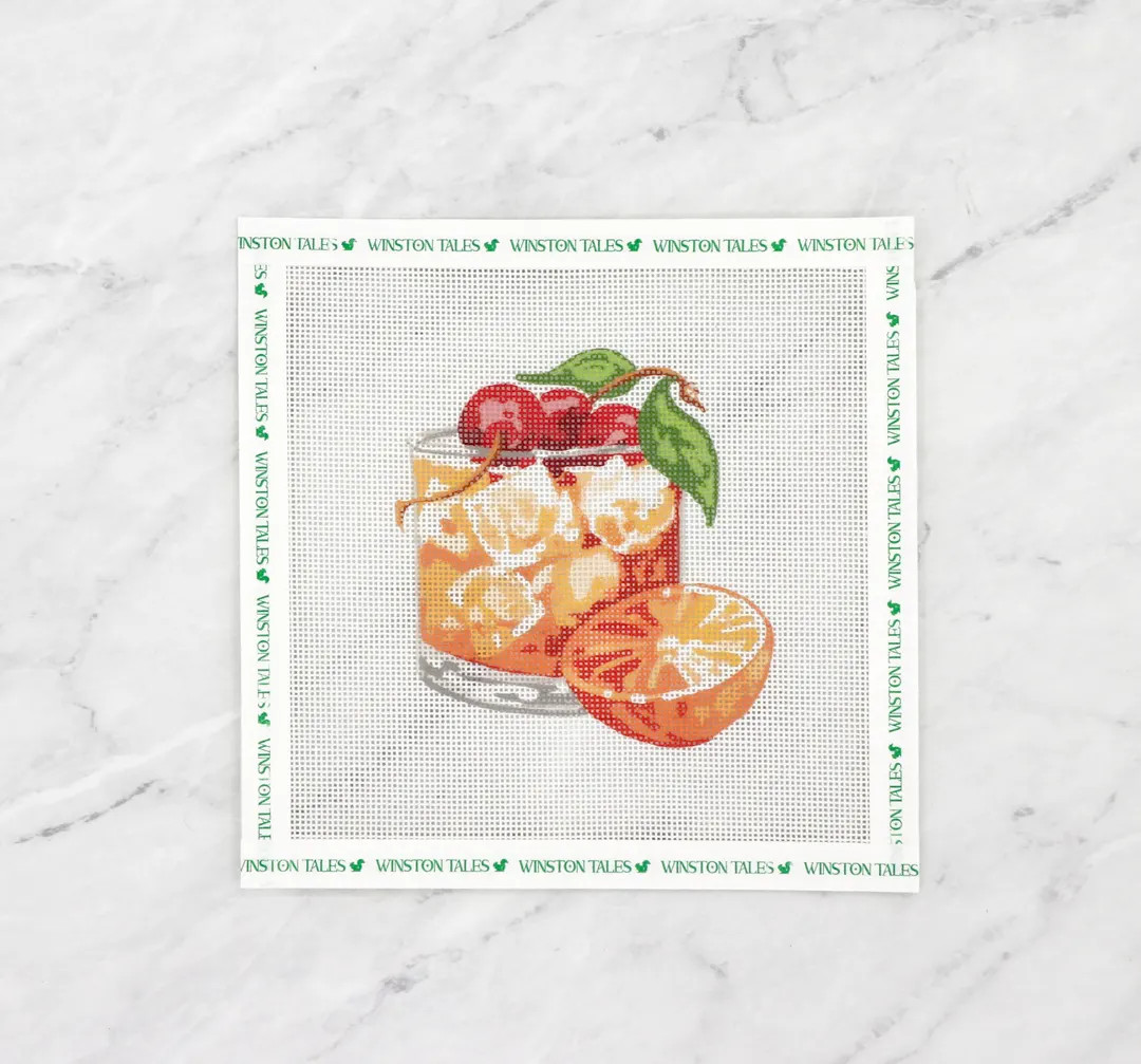 Old Fashioned | Amaretto Sour Hand Painted Needlepoint Canvas 18 Mesh - Etsy | Etsy (US)