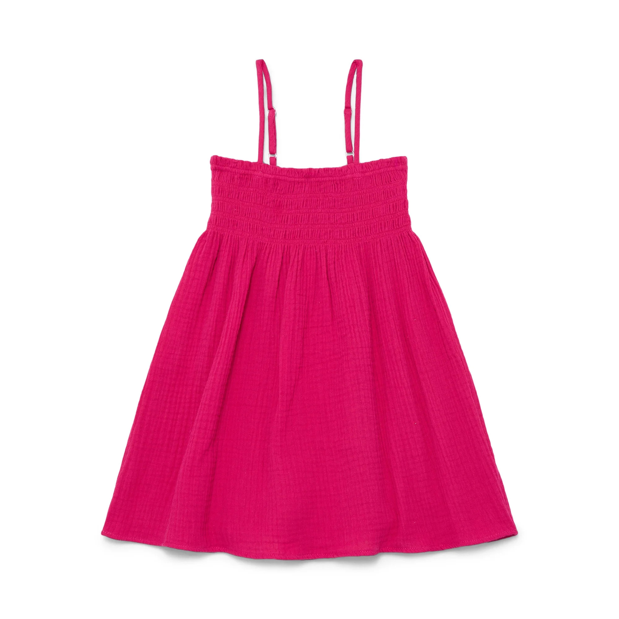 Wonder Nation Girls Smocked Spaghetti Strap Mini Dress Coverup, Sizes 4-18 | Walmart (US)