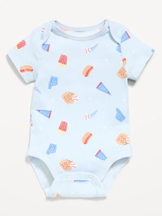 Printed Short-Sleeve Ribbed Bodysuit for Baby | Old Navy (US)