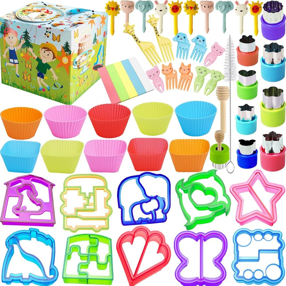 Sandwich Cutters for Kids - Vegetable Fruit Bread Shape Cookie Cutter Molds for kids Lunch Bento ... | Amazon (US)