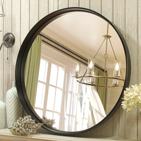 Valancia Metal Frame Round Vanity Mirror,Wall Mounted Entryway Decorative Farmhouse Modern Mirror | Wayfair North America