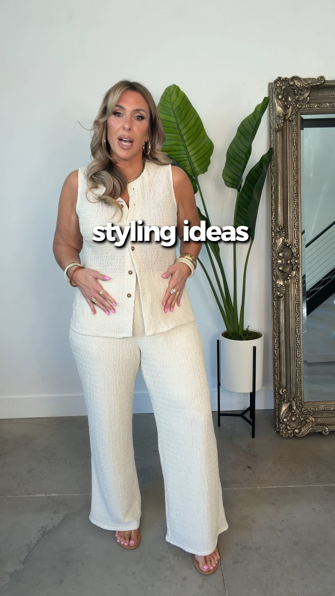 @Express 
#dresstoexpress
#expresspartner 

cream set: textured double lined pants size L reg length. Super stretchy and not see through. They run long; I have on the reg length and still have room for a heel. 
cream top size L (stretchy & not double lined)
green button down XL
white tube top L
 

#LTKOver40 #LTKTall #LTKMidsize #LTKootd

#LTKMidsize #LTKOver40 #LTKootd