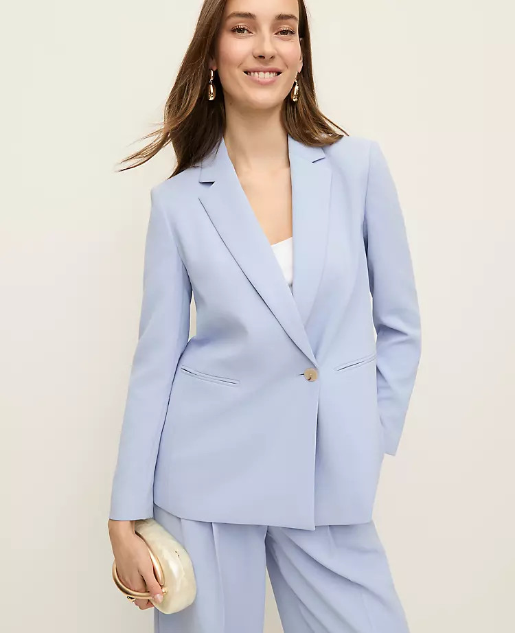 The Wrap Effect Blazer in Textured Crepe | Ann Taylor