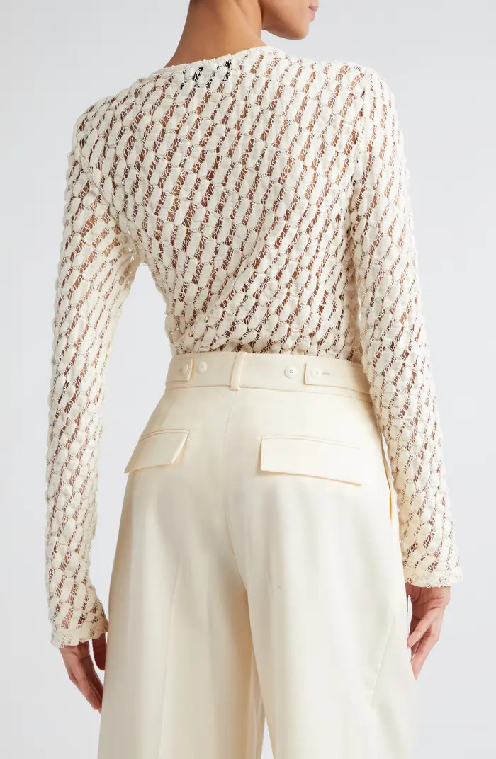 Boatneck Cotton Blend Lace Top | Nordstrom