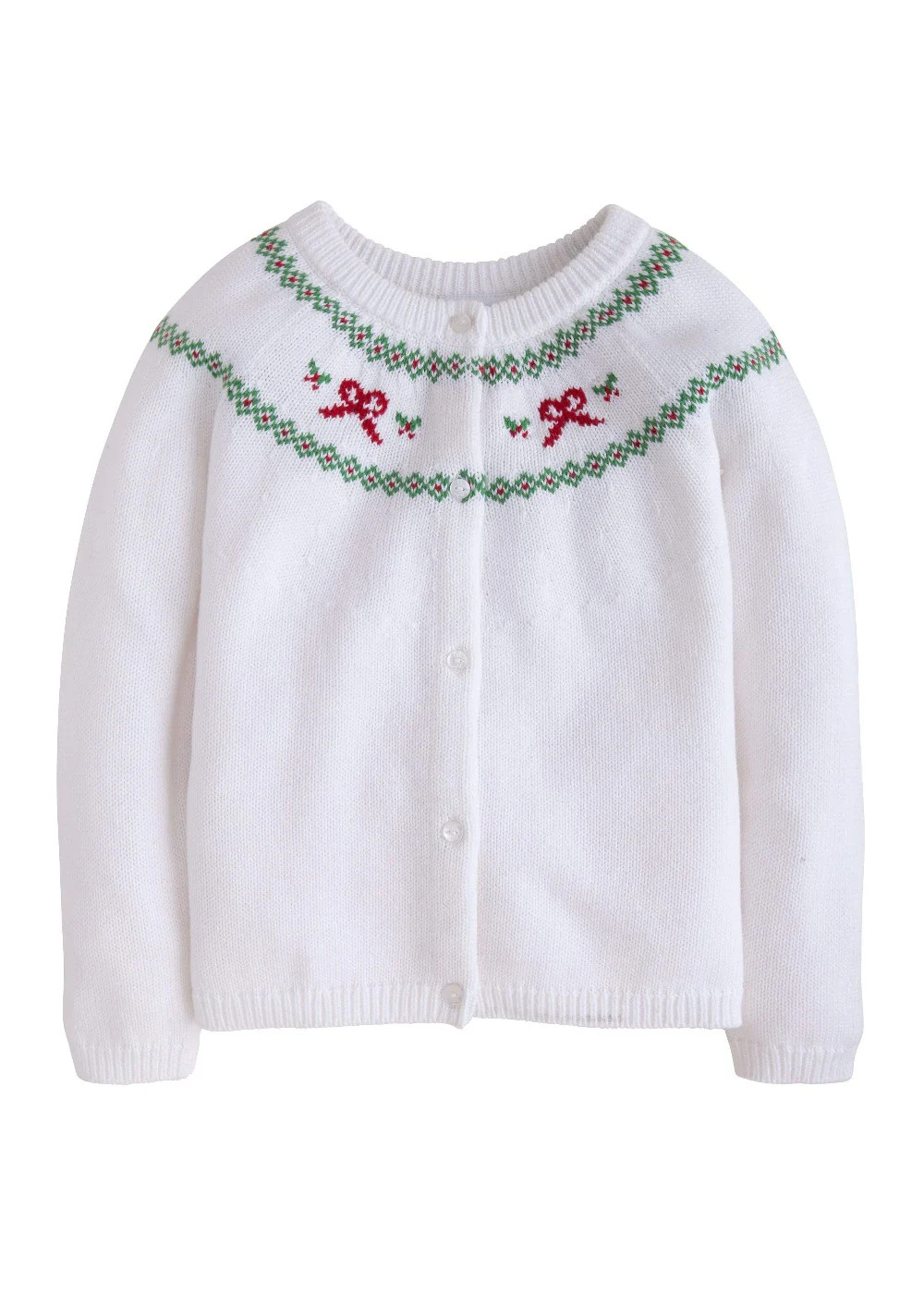 Holiday Bow Fair Isle Cardigan | Little English