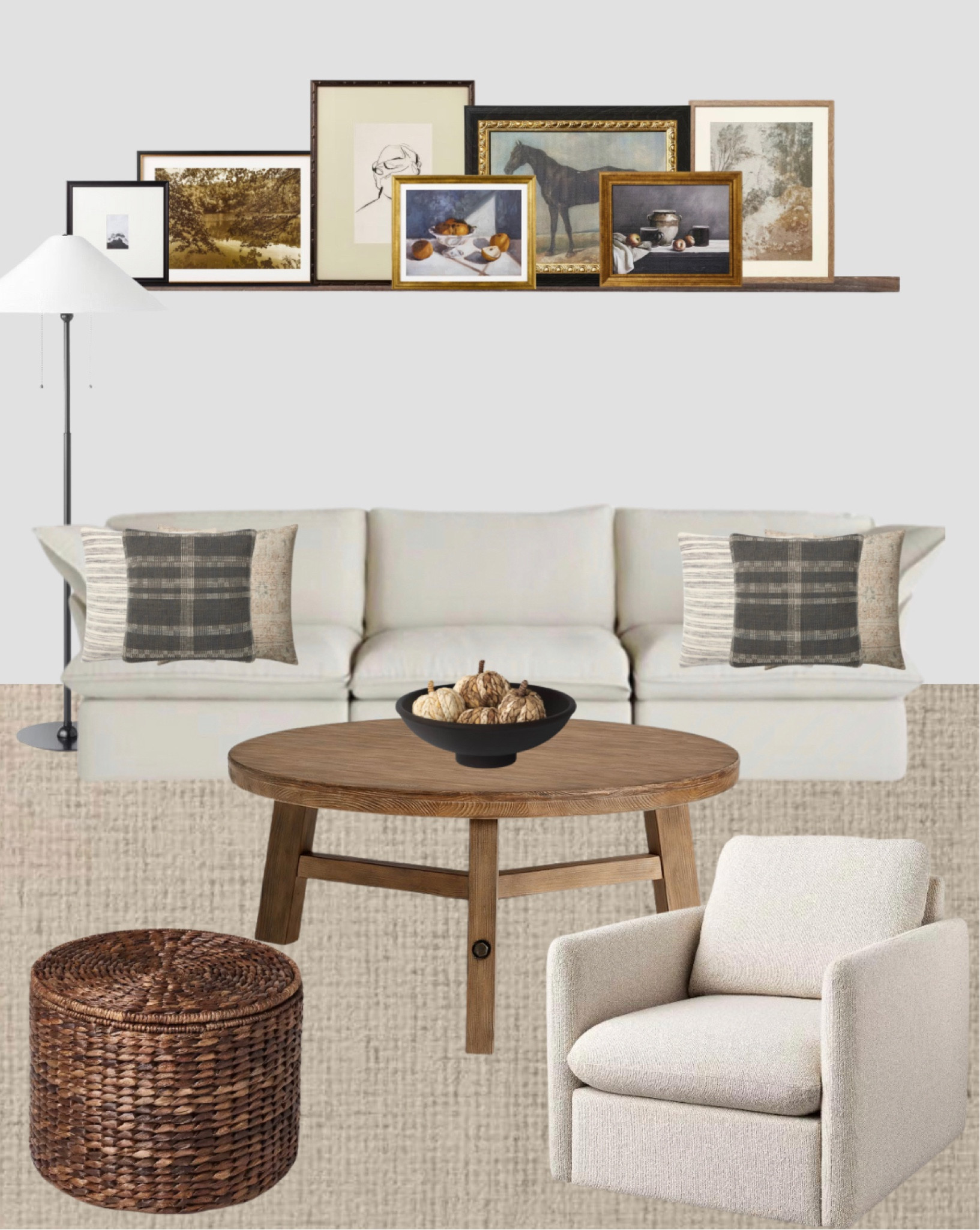 Cozy vibes meet timeless charm 🍂✨ Loving how this neutral fall setup brings warmth and character to the space! The vintage-inspired art wall adds just the right touch of nostalgia, perfectly complementing the earthy tones. Scroll below to shop 🌾 #NeutralHome #FallDecor #VintageArt #HomeInspo #LTKHome

Neutral Decor 
Neutral Fall Decor
Art Wall Inspiration
Vintage Home Design
Cozy Fall Aesthetic
Target Home Finds
Target 
Studio McGee 
Wayfair Decor
Amber Interiors Style
Fall Home Accents
Fall home 
Earthy Tones Decor
Living room 
Living room decor 
Cozy Living Room Ideas
Warm Neutral Home
Vintage Art Wall
Target Home Decor
Wayfair Home Goods
Amber interiors rug 
Amber Interiors Decor
Fall Home Trends
Neutral Color Palette
Modern Vintage Style
Fall Interior Design
Home Goods Inspiration
Home Decor
Fall decor 

#LTKStyleTip #LTKHome #LTKSeasonal