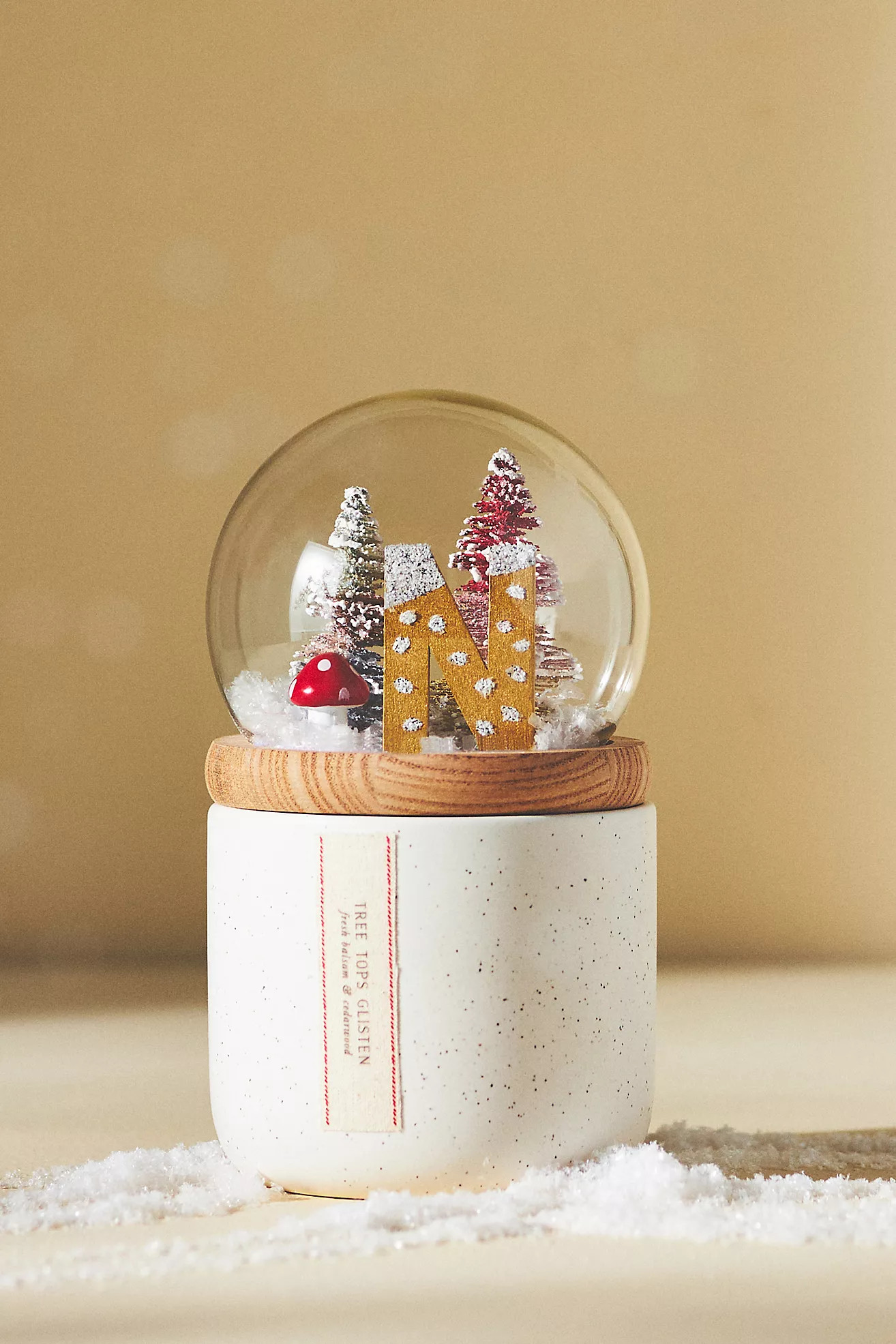 Monogram Snow Globe Woody Fresh Balsam & Cedarwood  Ceramic Candle | Anthropologie (US)
