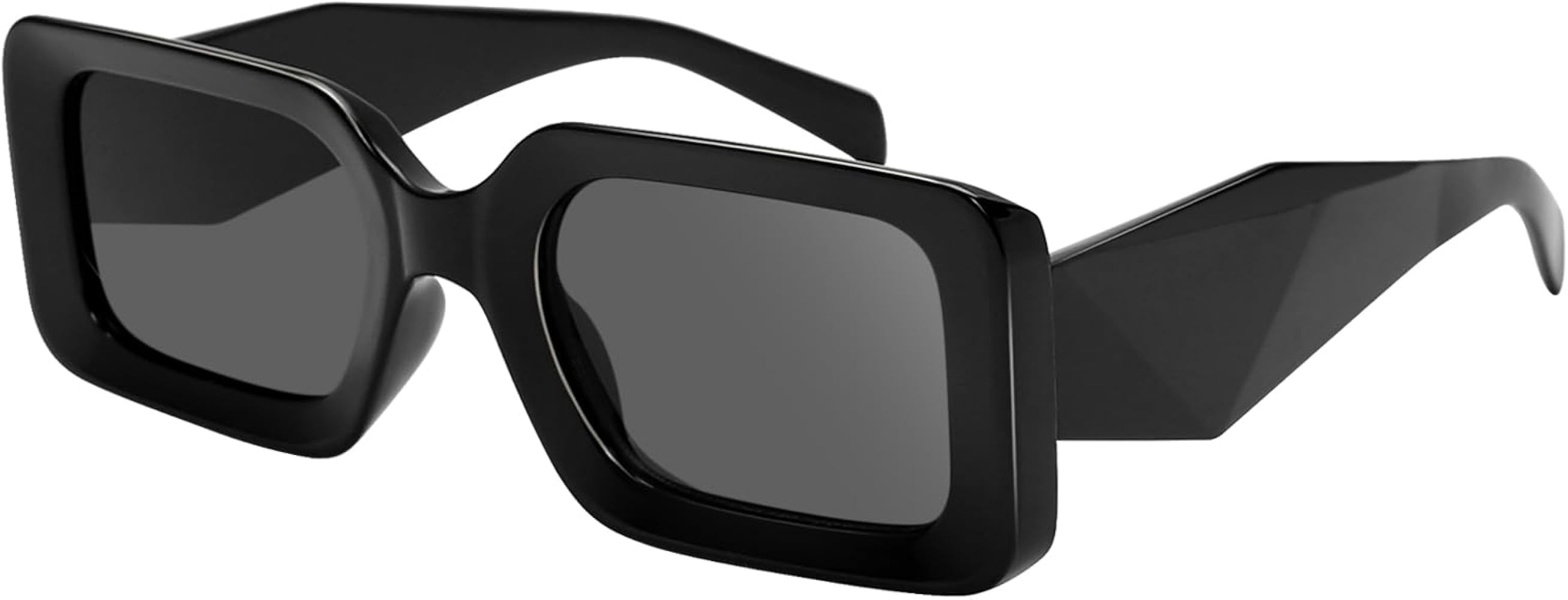 Rectangle Sunglasses for Women Men- Trendy Shades Retro Square glasses Fashion 90s Eyewear | Amazon (US)