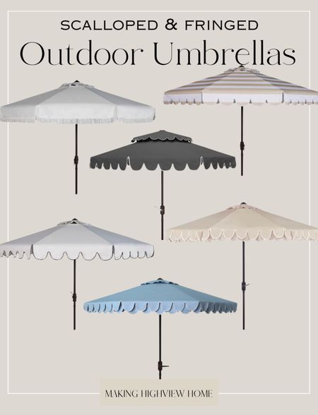 Scalloped & fringed outdoor patio umbrellas 

#LTKstyletip #LTKhome #LTKSeasonal