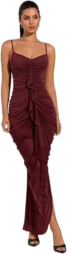 Women's Maxi Dresses Fitted Ruched Front Dress Amazon Wedding Guest Dress Amazon Dresses Fall 2026 | Amazon (US)