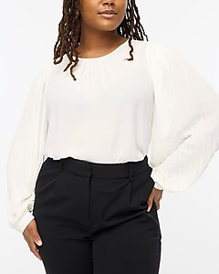 Pleated-sleeve top | J.Crew Factory
