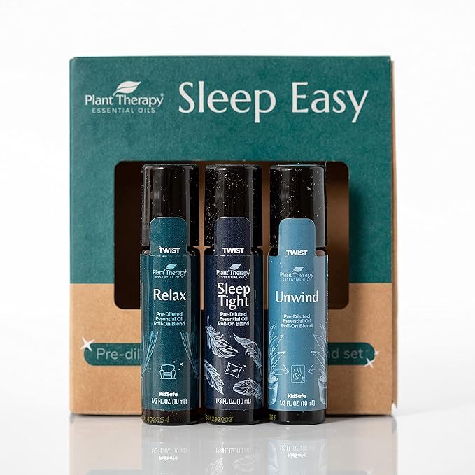 Plant Therapy Sleep Easy Essential Oil Roll On Blend Set 10 mL (1/3 oz) Each of Relax, Sleep Tigh... | Amazon (US)