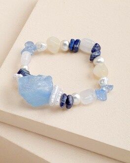 Blue and White Beaded Stretch Bracelet | Chico's