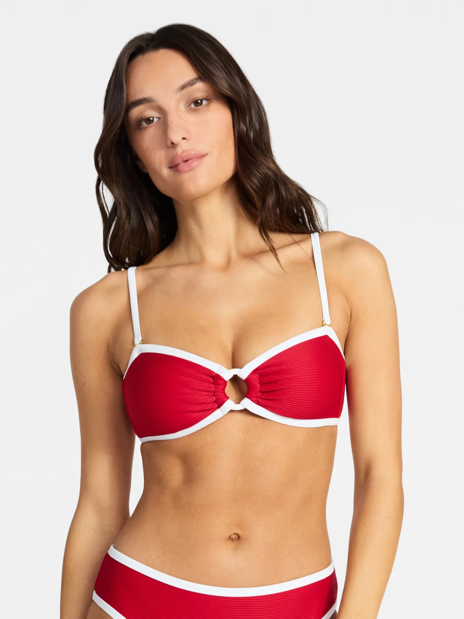 Time and Tru Women's and Women's Plus Size Go Time Strapless Bandeau Bikini Top with O-Ring, Size... | Walmart (US)