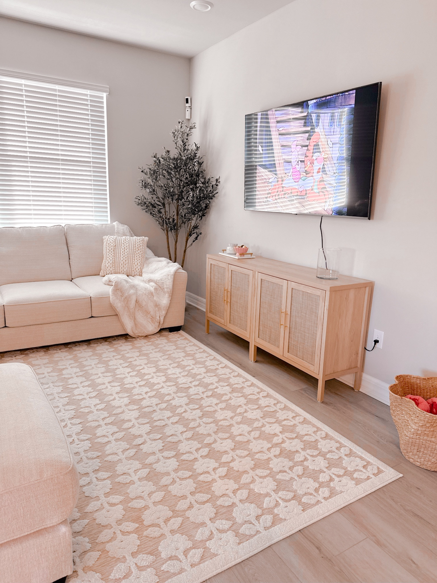Living room details 


Olive tree, rattan storage cabinets, floral rug 

#LTKHome #LTKStyleTip