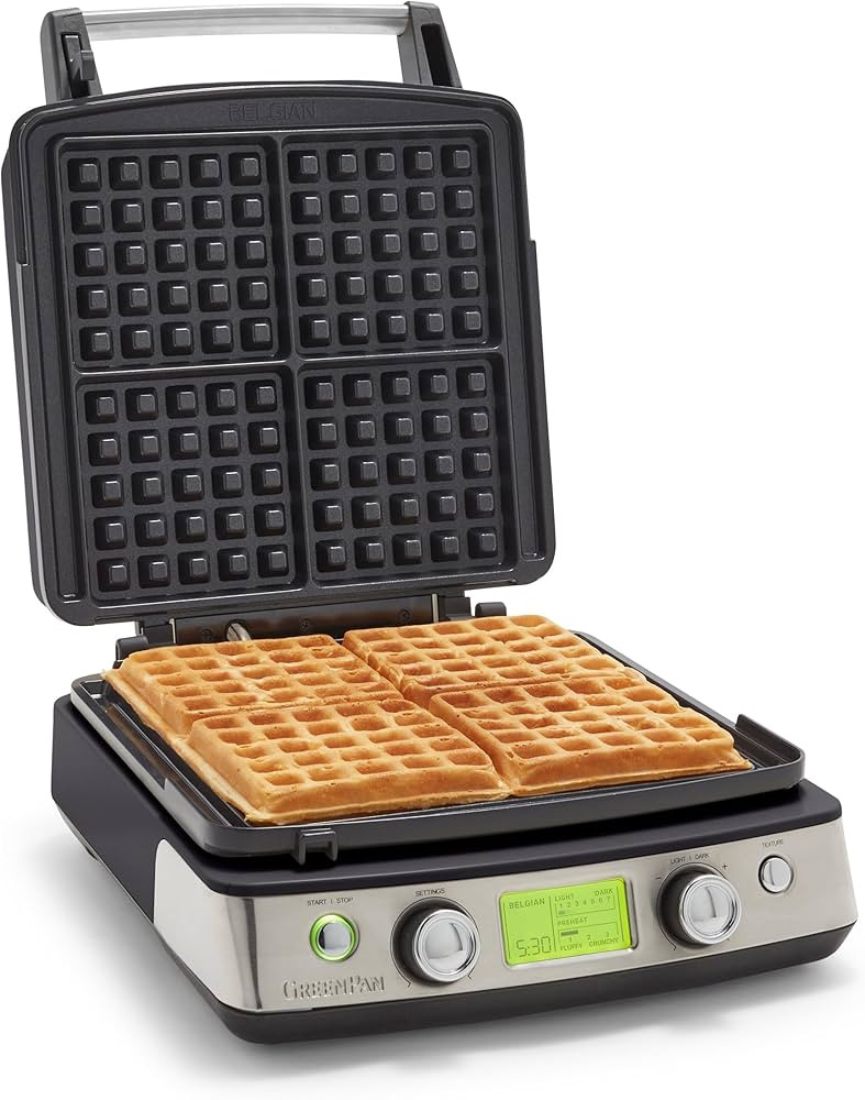 GreenPan Elite 4-Square Belgian & Classic Waffle Maker, Healthy Ceramic Nonstick Aluminum Dishwas... | Amazon (US)