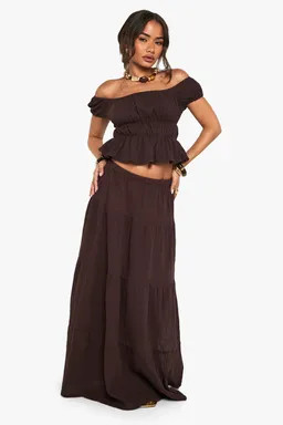 Skirts | Crinkle Cotton Maxi Skirt | boohoo | Boohoo.com (UK & IE)