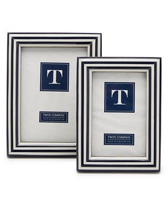 Two's Company Nautical Stripes Frames, Set of 2  & Reviews - Picture Frames - Home Decor - Macy's | Macys (US)