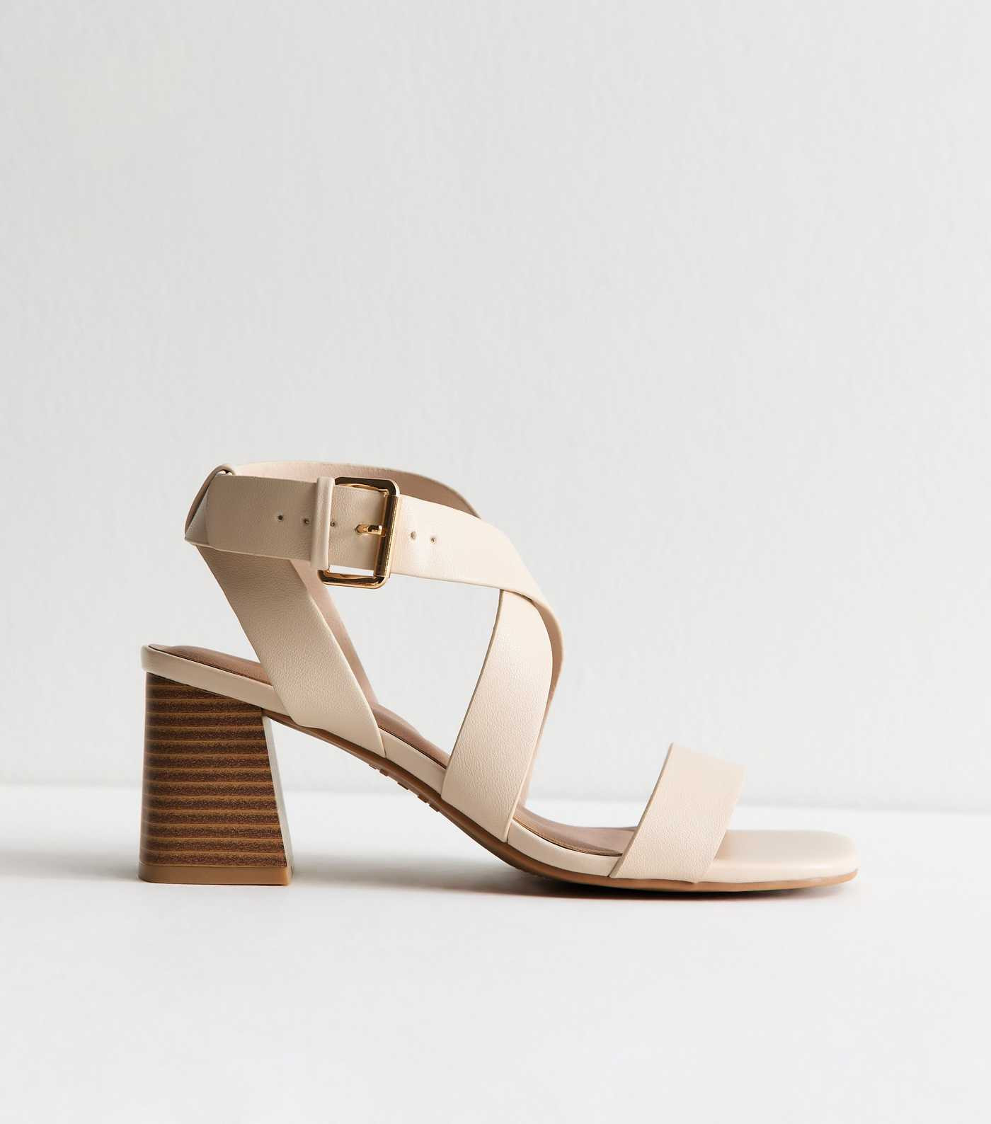 Wide Fit Off White Faux Leather Crossover Strap Heeled Sandals
						
						Add to Saved Items
		... | New Look (UK)