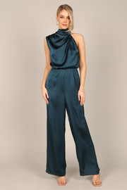 Savannah One Shoulder Jumpsuit - Teal | Petal & Pup (US)